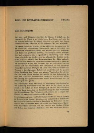 Lese- und Literaturunterricht