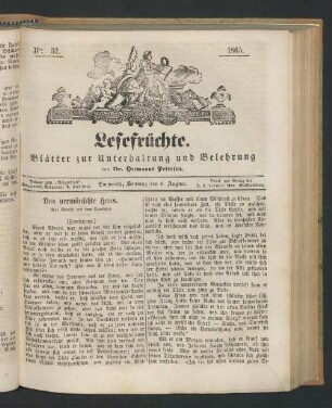 Lesefrüchte. 1867-1868