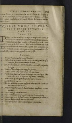 Quibus modis stipulatio ejus que effectus finiatur.