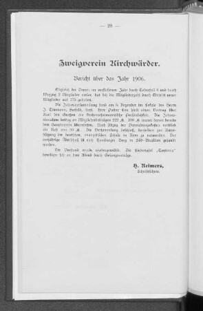 Zweigverein Kirchwärder.