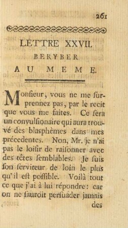 Lettre XXVII. Beryber Au Meme.