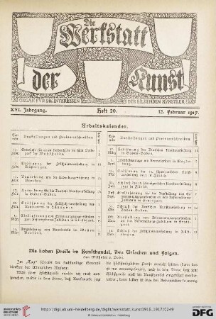 16: Die hohen Preise im Kunsthandel, ihre Ursachen und Folgen