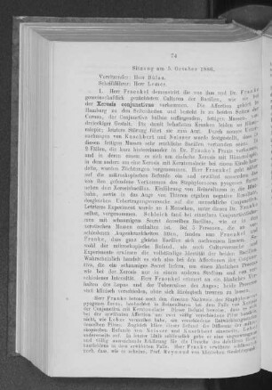 Sitzung am 5. October 1886.