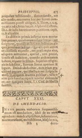 Caput XXXI. De Mendacio