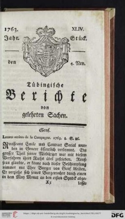 [XLIV.-XLVIII. Stück] (November 1763)