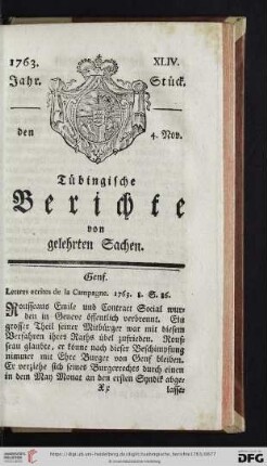 [XLIV.-XLVIII. Stück] (November 1763)
