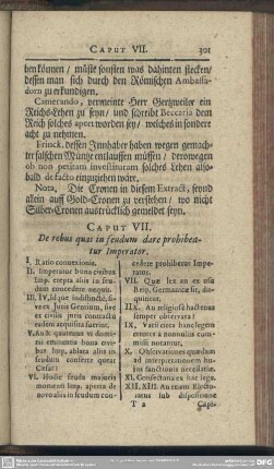 Caput VII. De rebus quas in feudum dare prohibeatur Imperator