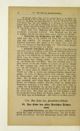 VIII. Die Zeit der Fremdherrschaft