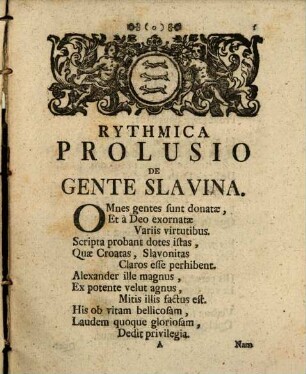 Descriptio soluta et rythmica Regum, Banorum, caeterorumque Heroum Slavinorum seu Illyricorum