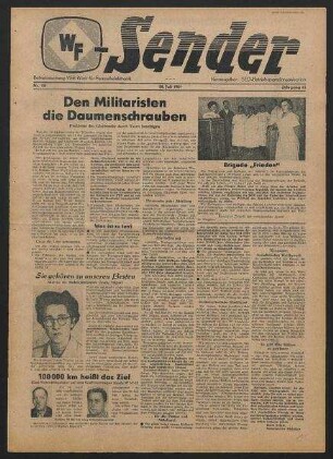 Betriebszeitung 'WF-Sender', Nr.28/1961 (28. Juli 1961)