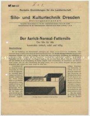 Der Aurich-Normal-Futtersilo / Der Silo für Alle / konstruktiv einfach, solid und billig.