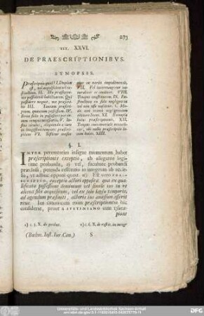Tit. XXVI. De Praescriptionibus.