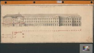 Neues Schloss in Stuttgart Corps de Logis (Schnitt) und Zwischentrakt (Aufriss)