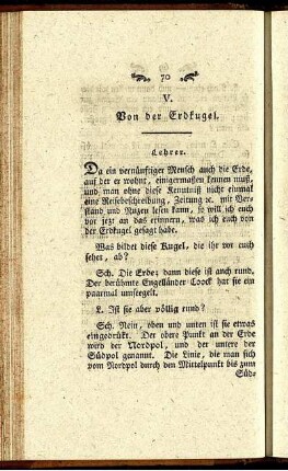V. Von der Erdkugel.