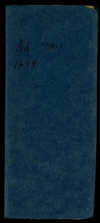 Ad 1799 [Umschlagtitel], Göttingen [u.a.], 1799 - 1800