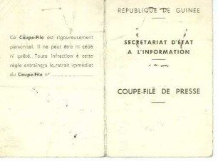 Presseausweis für die République de Guinée