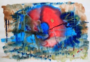 unbenannt [Fantasielandschaft mit See und Sonne]