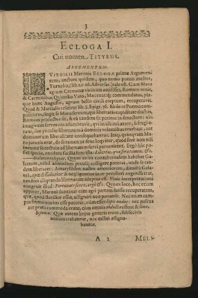 Ecloga I. Cui nomen Tityrus.