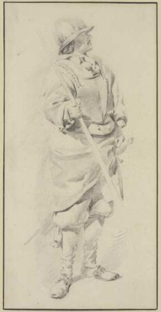 Landsknecht, nach rechts gewendet
