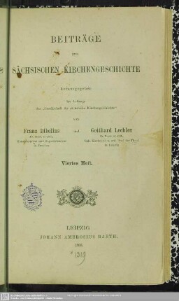 4.1888: Beiträge zur sächsischen Kirchengeschichte