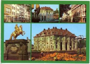 Dresden. Straße der Befreiung (Hauptstraße), Goldener Reiter, Blockhaus