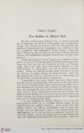 Drittes Kapitel: Der Kultus in älterer Zeit