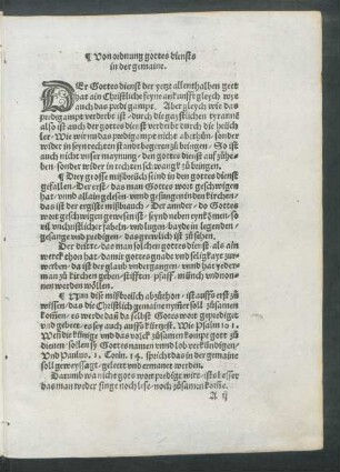 Von ordnung gottes diensts in der gemaine.