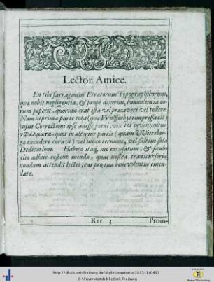 Lector Amice.