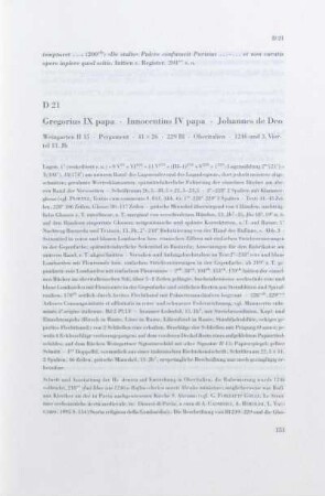 D 21. Gregorius IX papa, Innocentius IV papa, Johannes de Deo