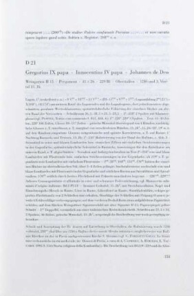 D 21. Gregorius IX papa, Innocentius IV papa, Johannes de Deo