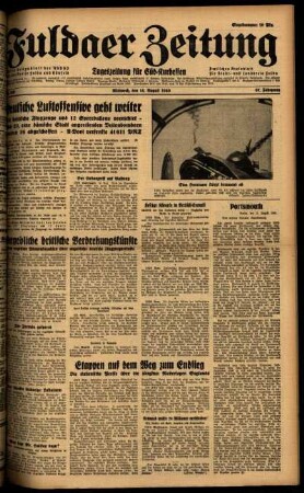 Ausgabe vom Mittwoch, den 14. August 1940.