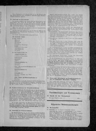 Versicherungen und Versorgungen
