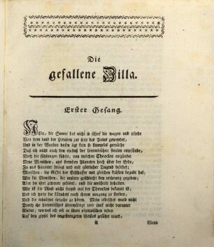 Die gefallene Zilla : In drei Gesängen