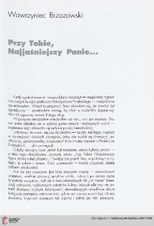 Przy Tobie, Najjaśniejszy Panie…