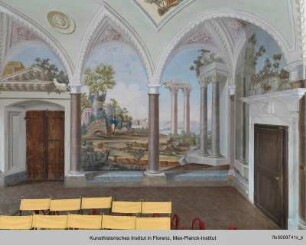 Freskenausmalung mit mythologischen Figuren : Südwand