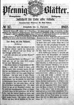No. 37, Sonnabend, den 13. September