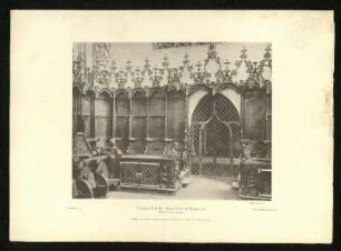 Chorgestühl in der Klosterkirche zu Blaubeuren. Ansicht.