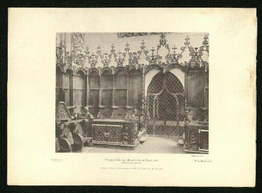 Chorgestühl in der Klosterkirche zu Blaubeuren. Ansicht.