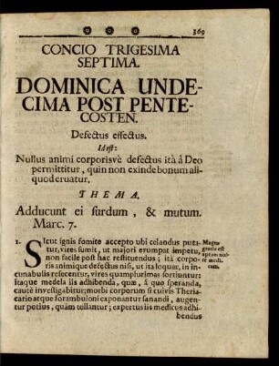 Concio Trigesima Septima. Dominica Undecima Post Pentecosten.