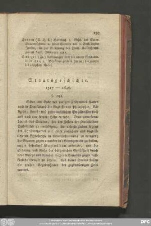 [I.] Staatsgeschichte. 1517 - 1648.