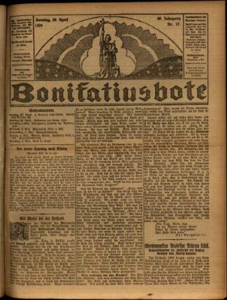 Ausgabe vom Sonntag, den 29. April 1923.