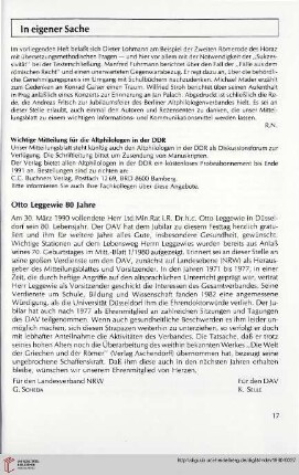 33: Otto Leggewie 80 Jahre