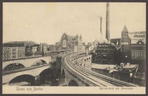 Ansichtskarte "Gleisdreieck der Hochbahn" mit Anhalter Bahnhof