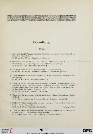 Porzellane (Nr. 1-52)