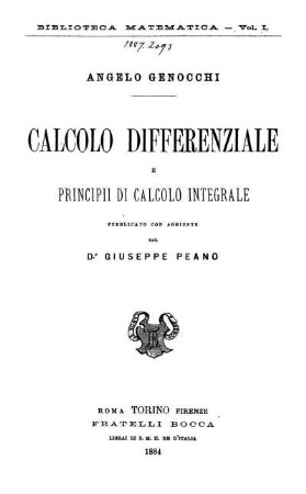 Calcolo differenziale e principii di calcolo integrale