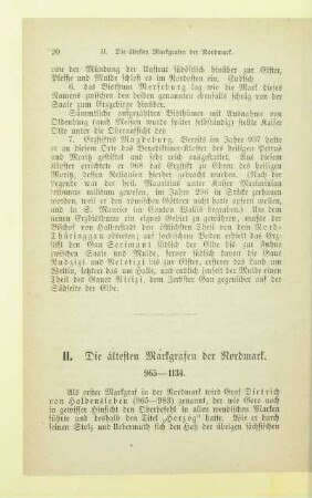 II. Die ältesten Markgrafen der Nordmark. 965 - 1134