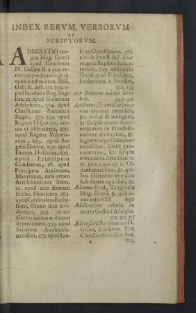 Index rerum, verborum et scriptorum.