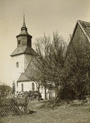 Börnersdorf-Breitenau. Dorfkirche Breitenau. Ansicht von Südosten
