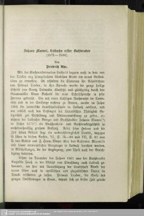 Johann Mannel, Laibach's erster Buchdrucker (1575-1580)