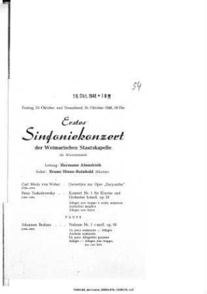 Erstes Sinfoniekonzert